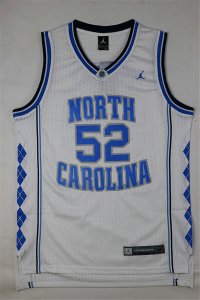 Maillot De Basket NCAA North Carolina University James Ager Worthy 52 Blanc